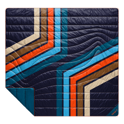 Original Puffy 2 Person Blanket - Midnight Retro Stripes