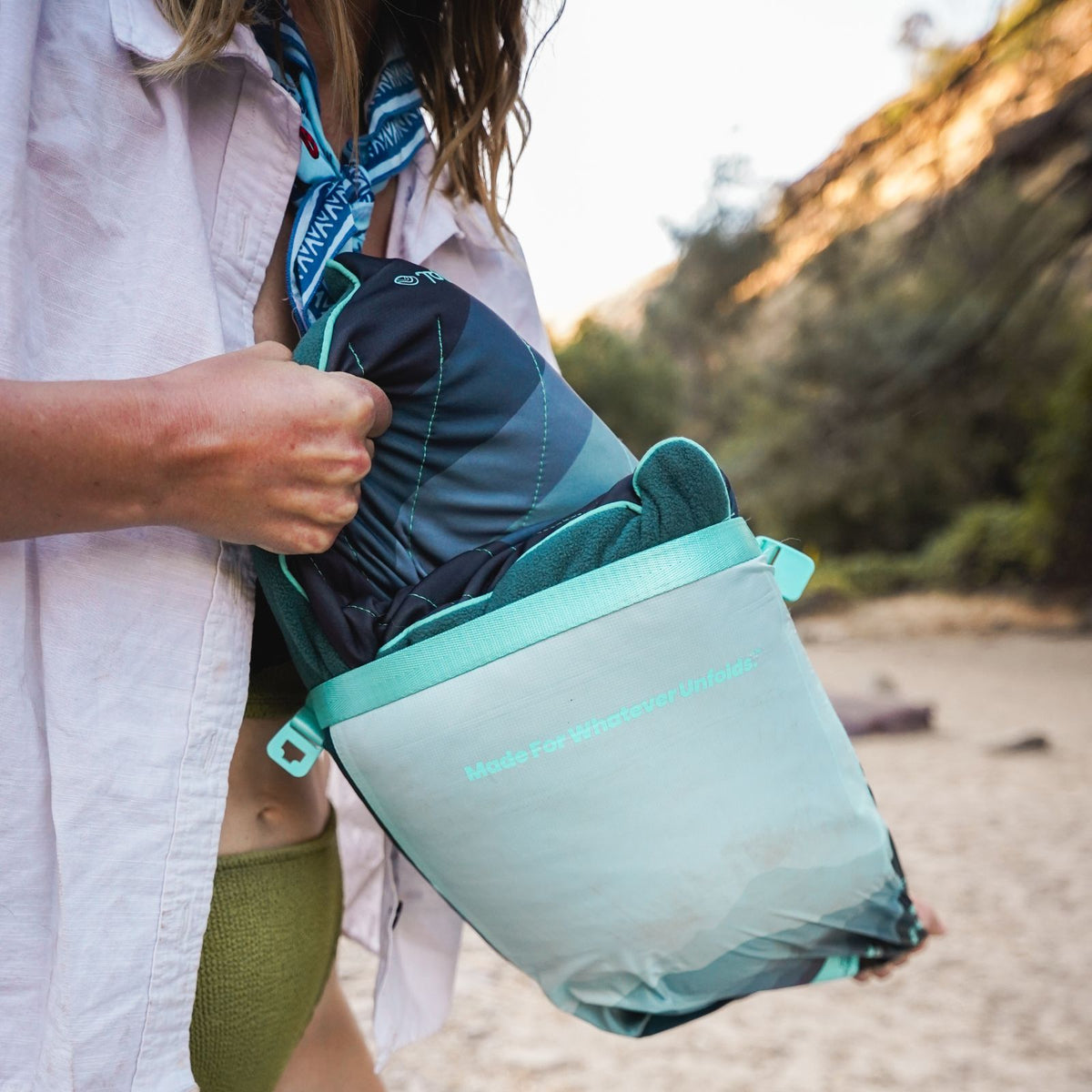 The Camp Pillow - Midnight Retro Stripes