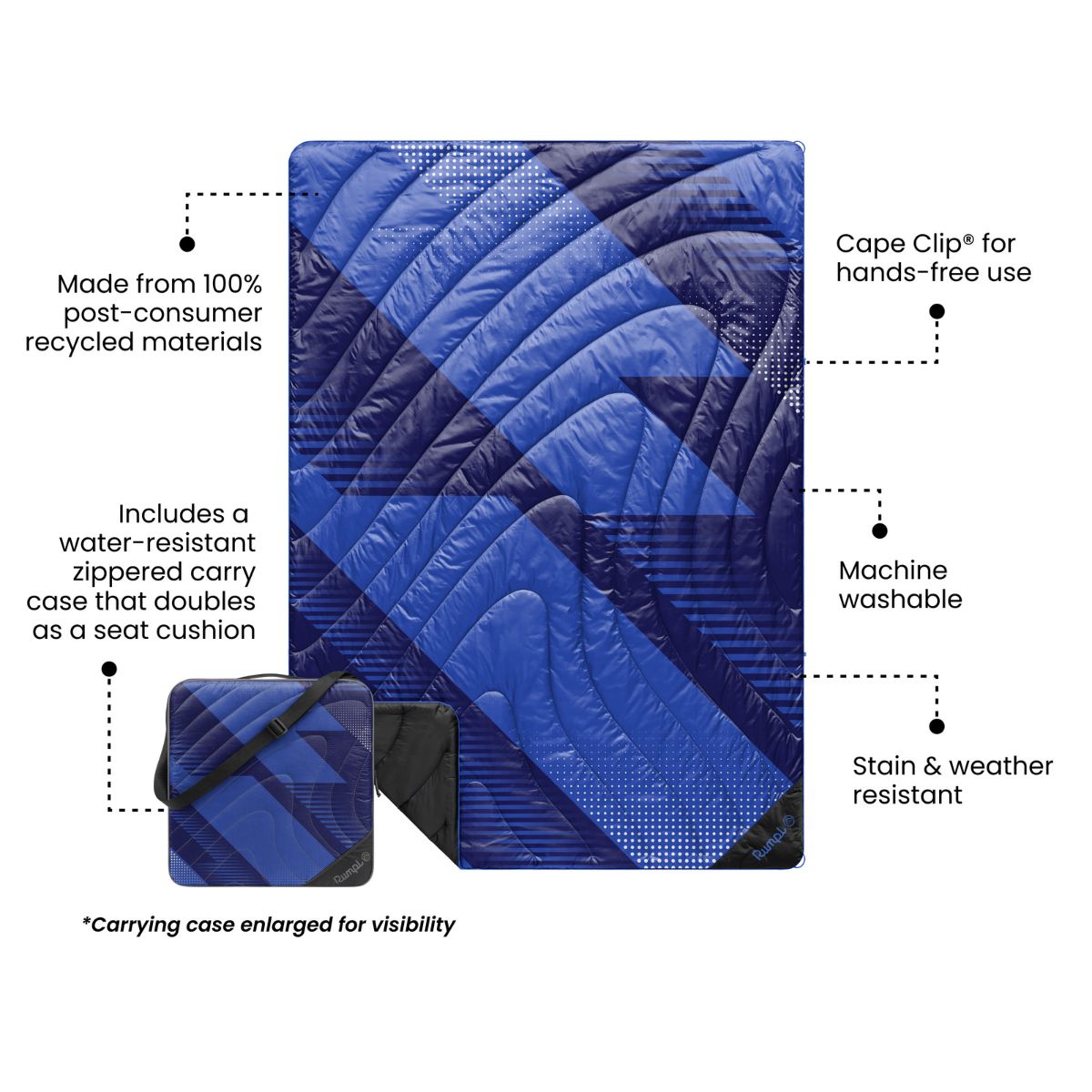 Gametime Puffy Blanket - Blue / Blue