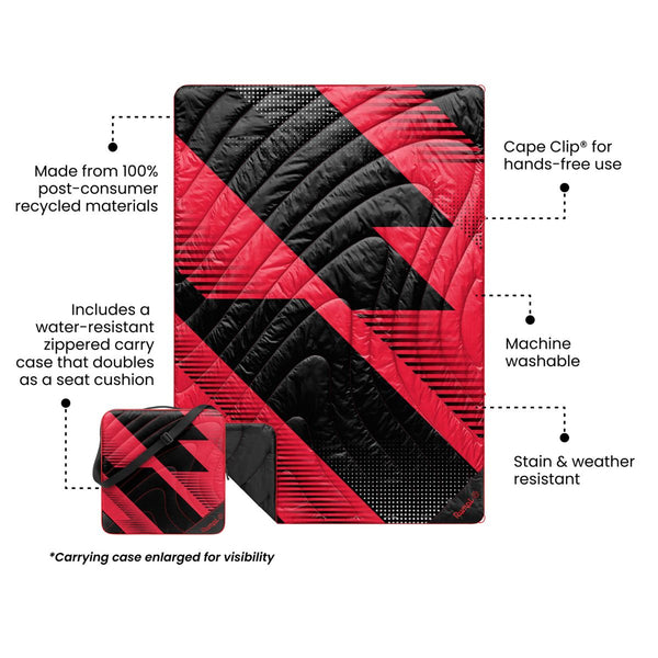 Gametime Puffy Blanket - Red / Black