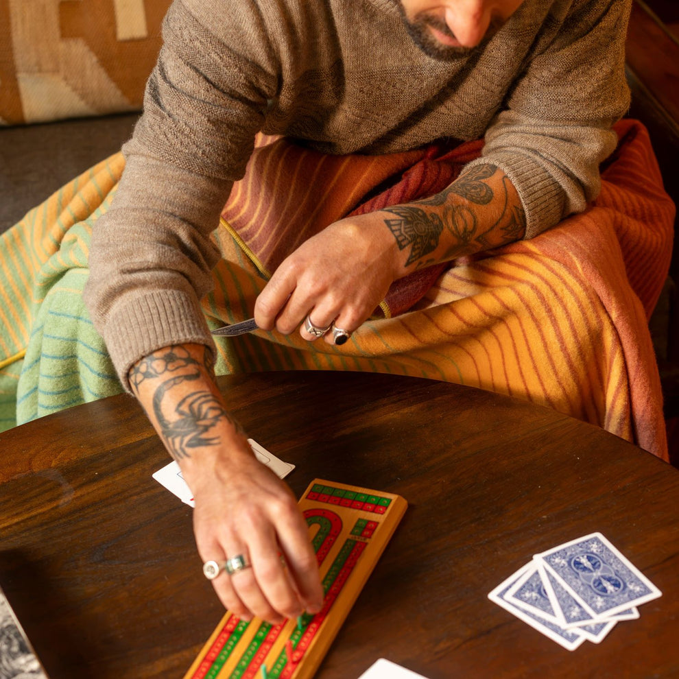 Merino Softwool Throw Blanket - Quilted Amber