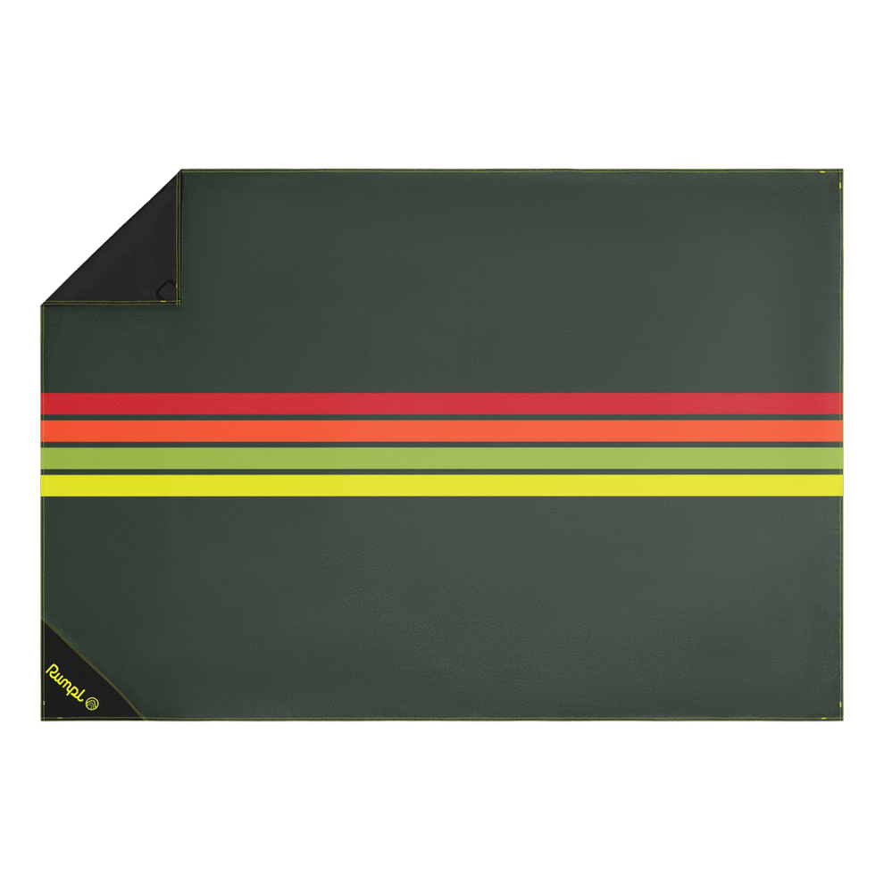 Pack Mat - Green Retro Stripes