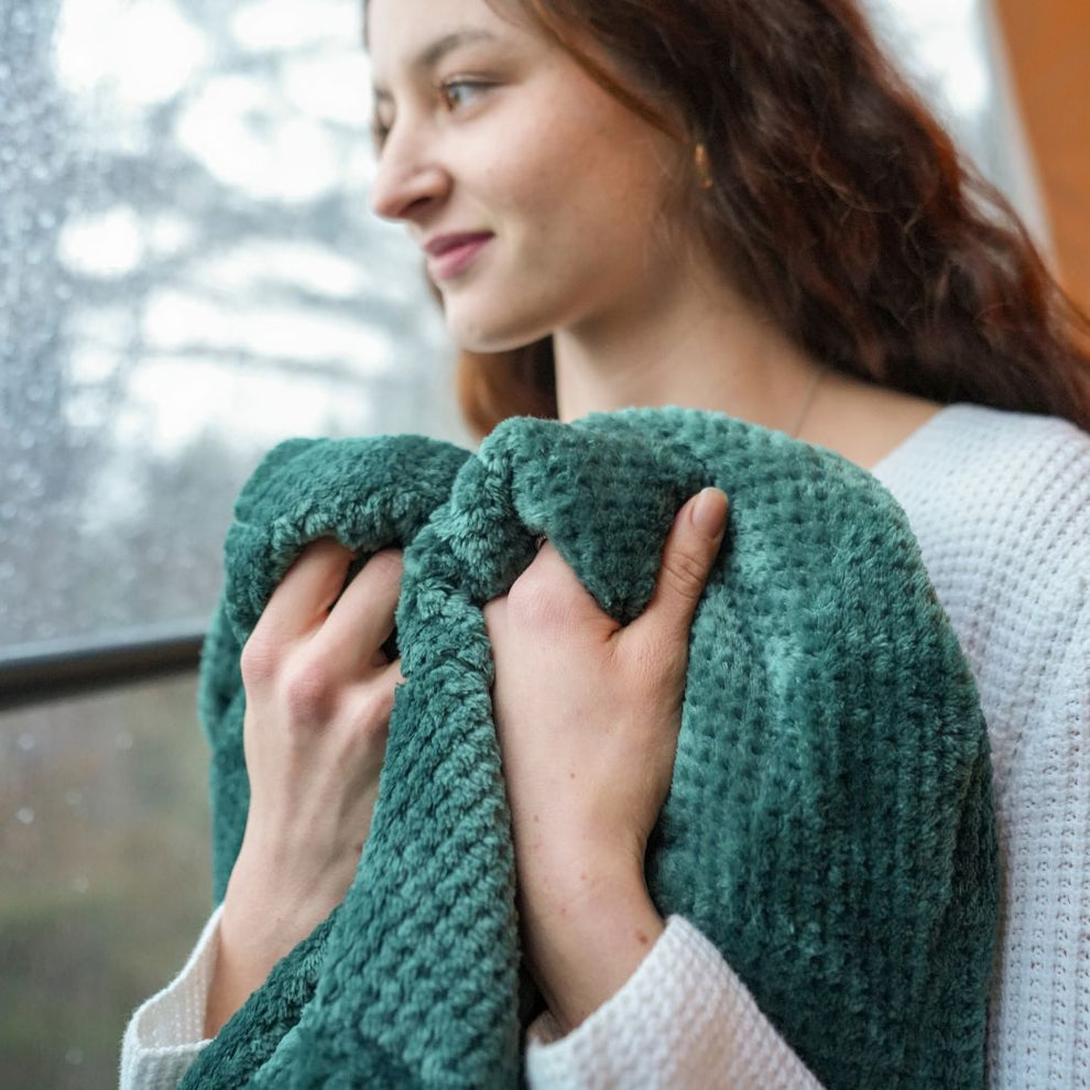 Fleece Puffy Blanket - Jade Fade