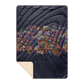 Fleece Puffy Blanket - Midnight Bloom