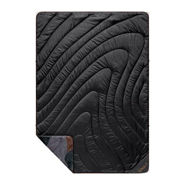 Fleece Puffy Blanket - Puzzled Black
