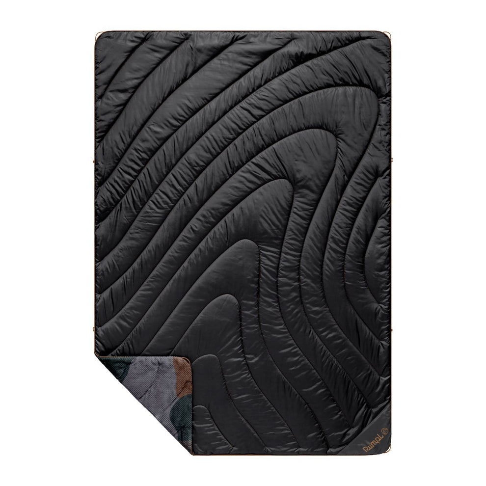 Fleece Puffy Blanket - Puzzled Black