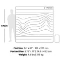 Fleece Puffy 2 Person Blanket - Jade Fade