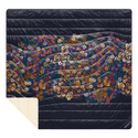 Fleece Puffy 2 Person Blanket - Midnight Bloom