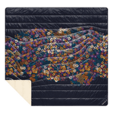 Fleece Puffy 2 Person Blanket - Midnight Bloom