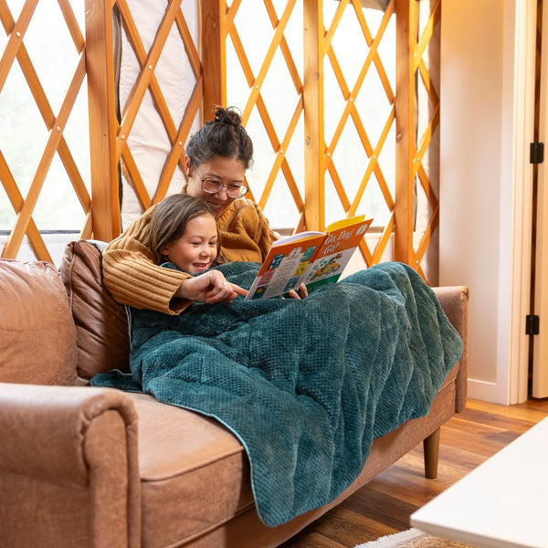 Fleece Puffy Throw Blanket - Jade Fade