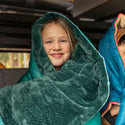 Fleece Puffy Throw Blanket - Jade Fade