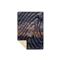 Fleece Puffy Mini Blanket - Midnight Bloom