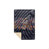 Fleece Puffy Mini Blanket - Midnight Bloom
