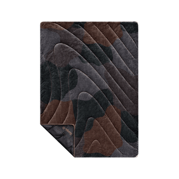 Fleece Puffy Throw Blanket - Puzzled Black