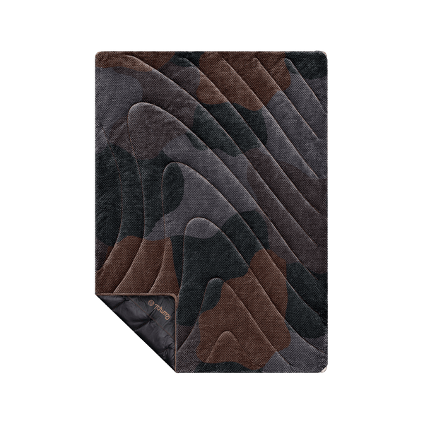 Fleece Puffy Throw Blanket - Puzzled Black