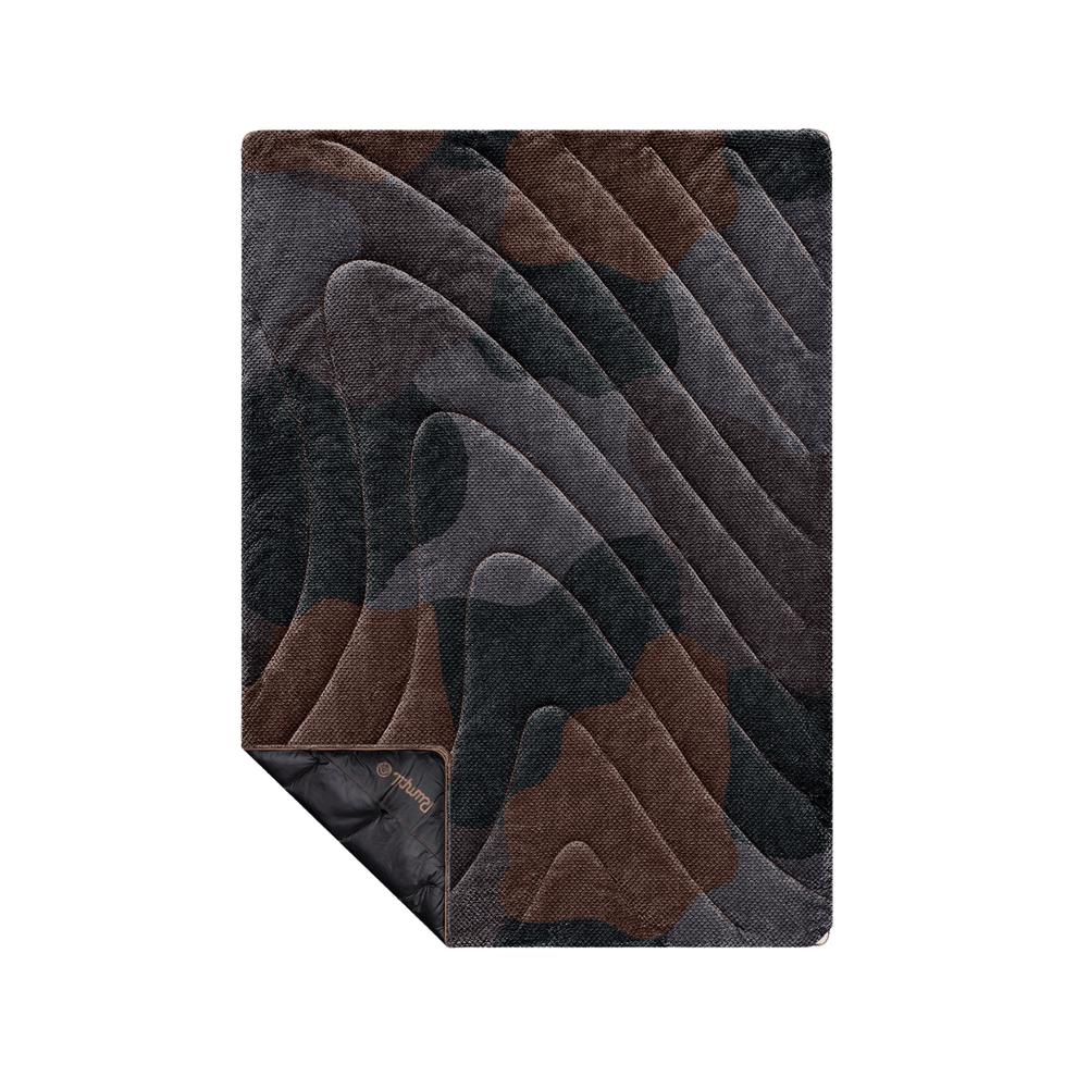 Fleece Puffy Throw Blanket - Puzzled Black