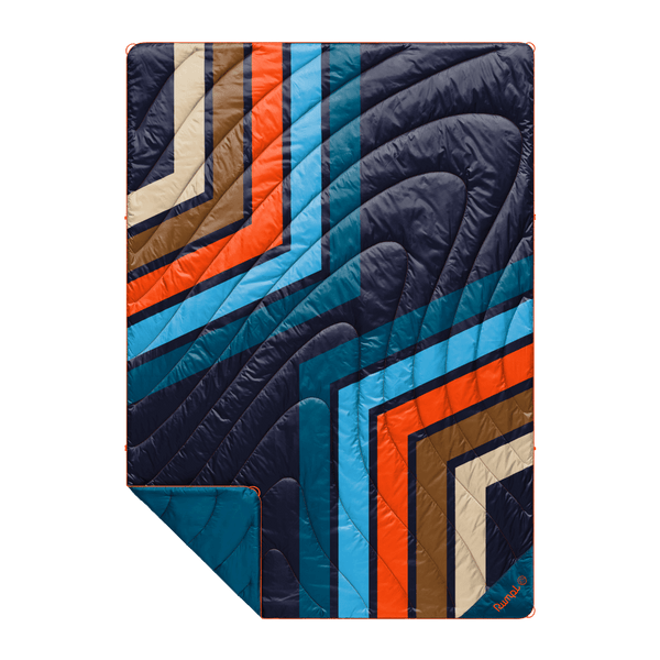 Original Puffy Blanket - Midnight Retro Stripes