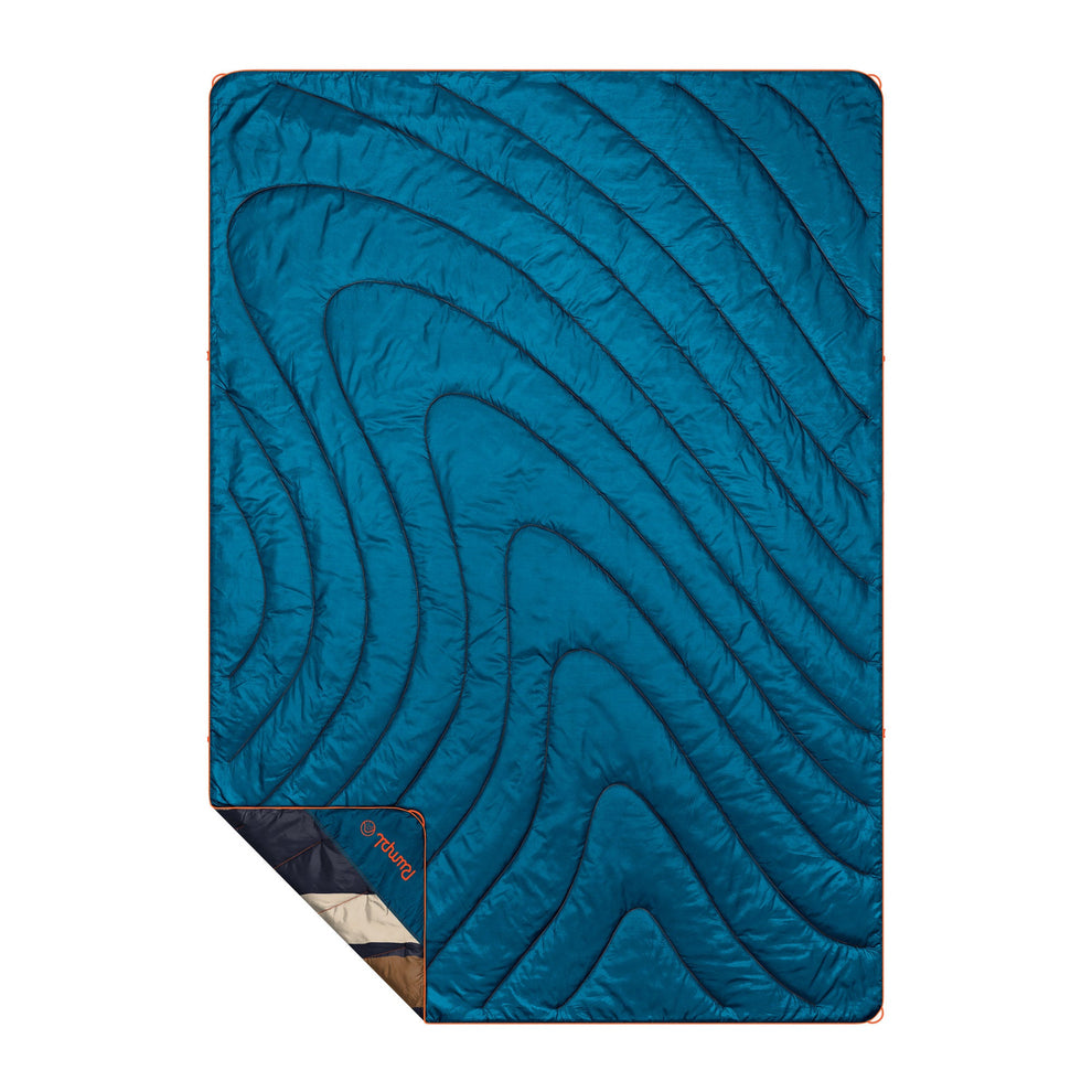 Original Puffy Blanket - Midnight Retro Stripes