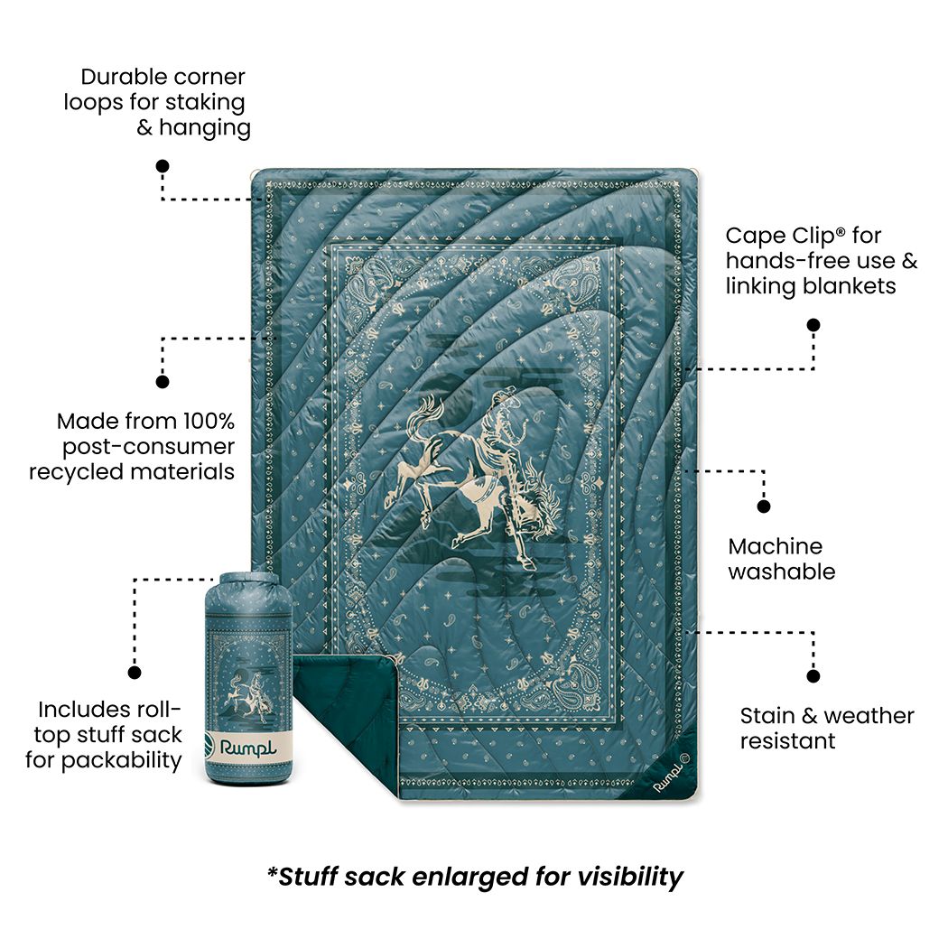 Original Puffy Blanket - Sage Bronco Bandana
