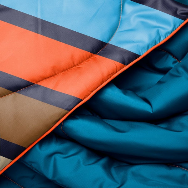 Original Puffy 2 Person Blanket - Midnight Retro Stripes