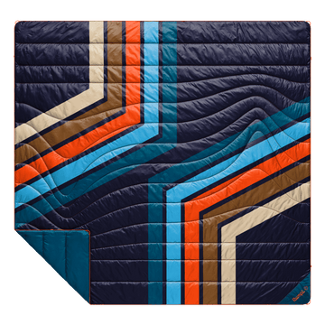 Original Puffy 2 Person Blanket - Midnight Retro Stripes