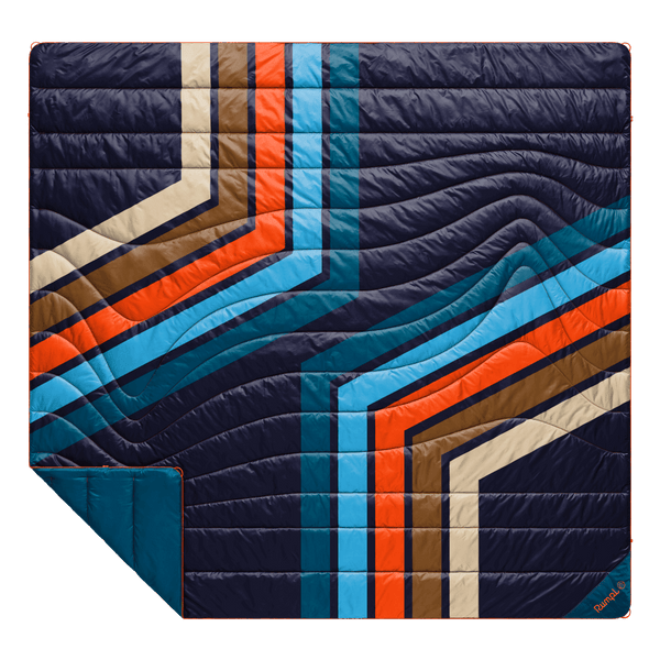Original Puffy 2 Person Blanket - Midnight Retro Stripes