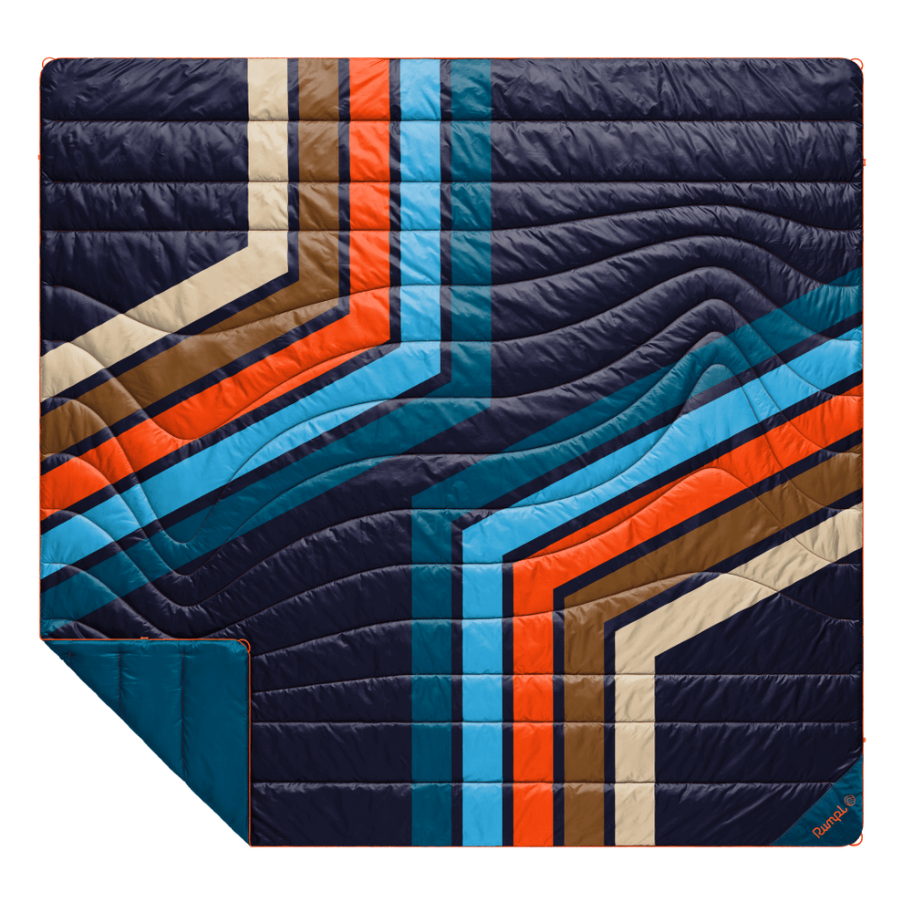 Original Puffy 2 Person Blanket - Midnight Retro Stripes