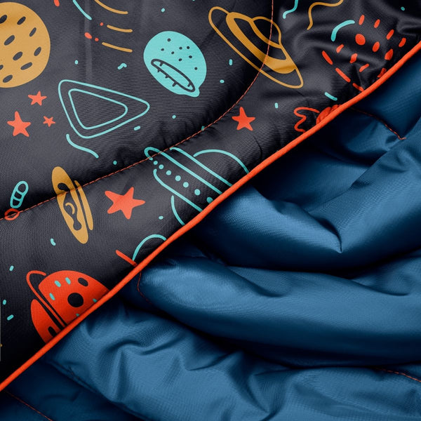 Original Puffy Throw Blanket - Bedtime Space Doodles