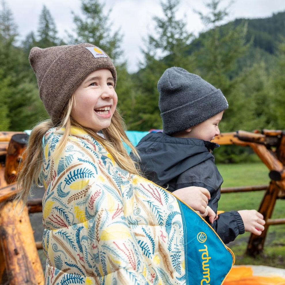 Original Puffy Throw Blanket - Mustard Fern