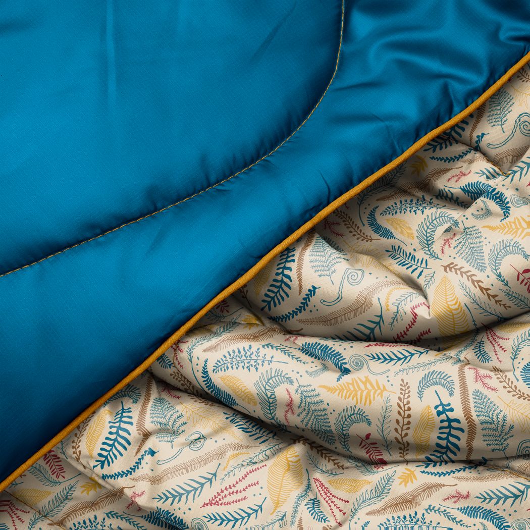 Original Puffy Mini Blanket - Mustard Fern