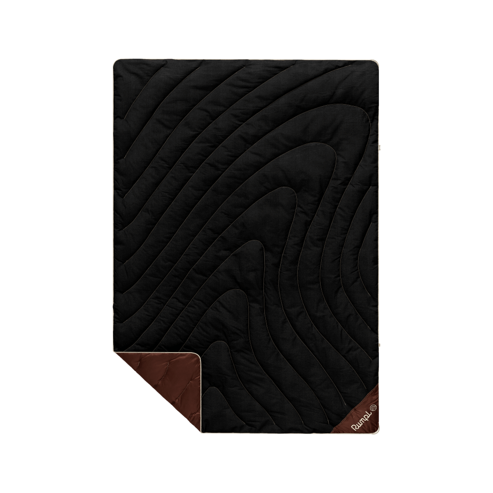 Campfire Puffy Throw Blanket - Black Mocha