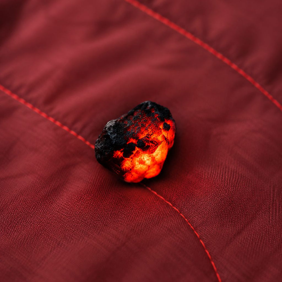 Campfire Puffy Throw Blanket - Cherry Charcoal