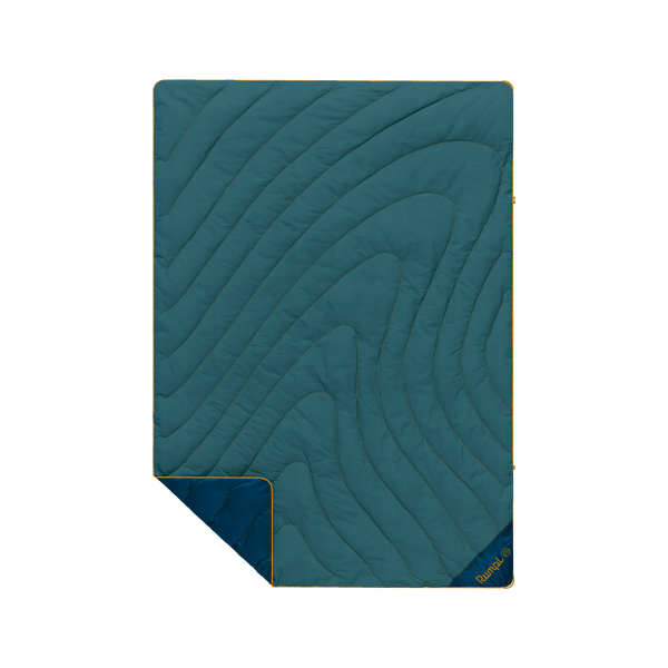 Campfire Puffy Throw Blanket - Sage Navy