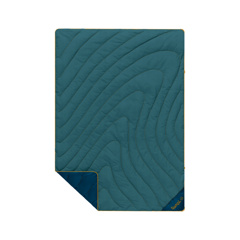 Campfire Puffy Throw Blanket - Sage Navy