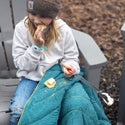 Campfire Puffy Throw Blanket - Sage Navy