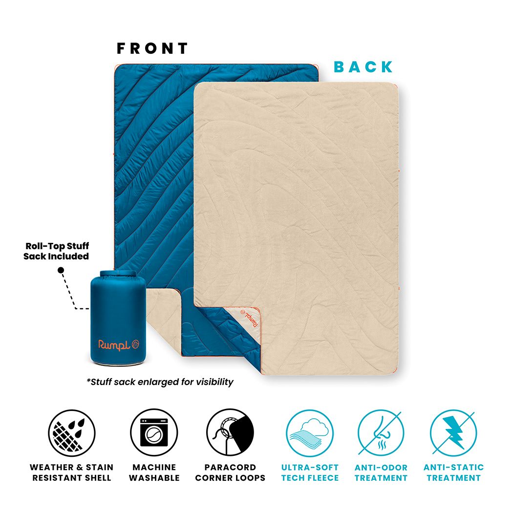 Fleece Puffy Blanket - Seascape Cream