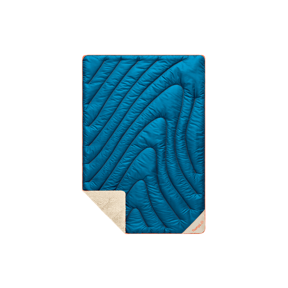 Fleece Puffy Mini Blanket - Seascape Cream