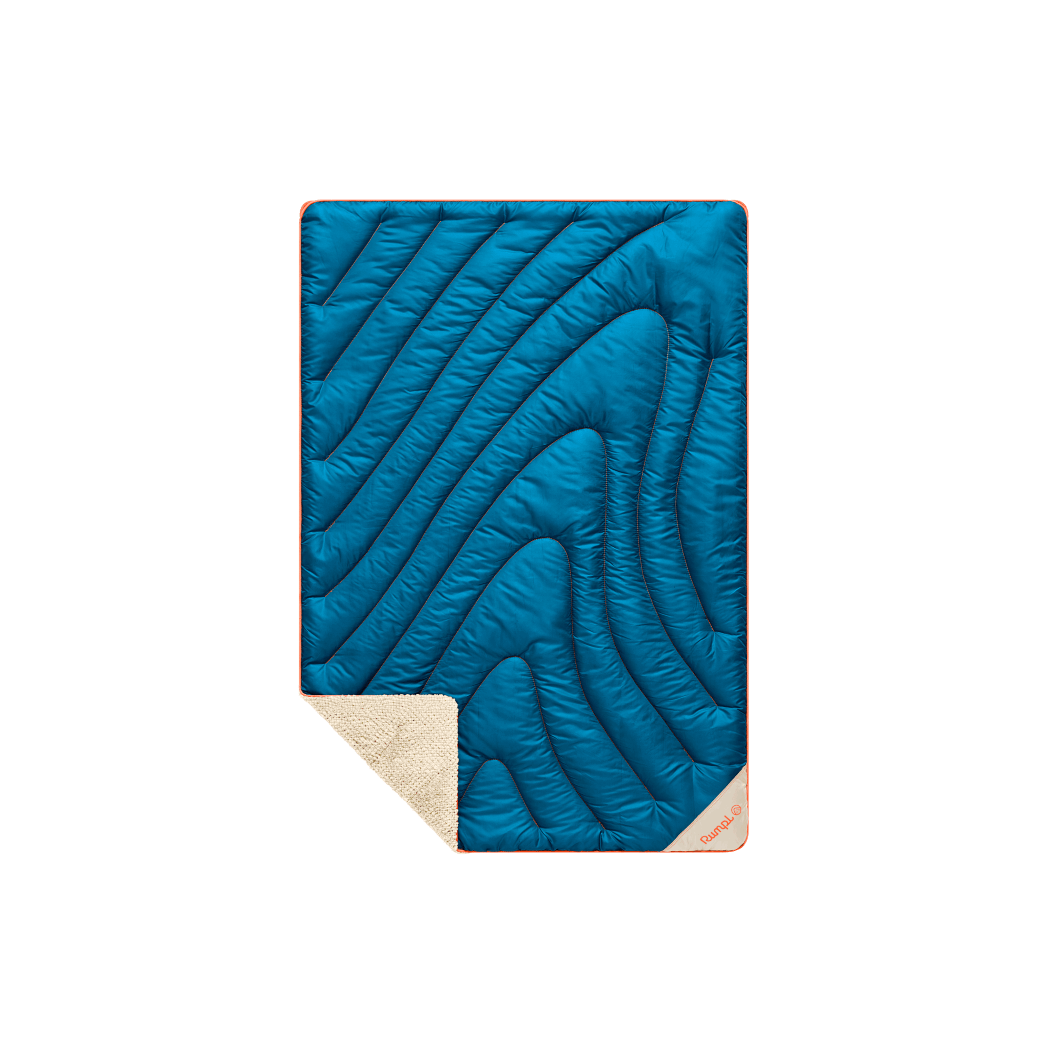 Fleece Puffy Mini Blanket - Seascape Cream