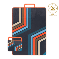 Tech Towel Tote Double - Midnight Retro Stripes