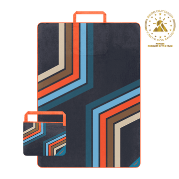 Tech Towel Tote Double - Midnight Retro Stripes