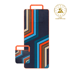 Tech Towel Tote - Midnight Retro Stripes