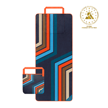Tech Towel Tote - Midnight Retro Stripes