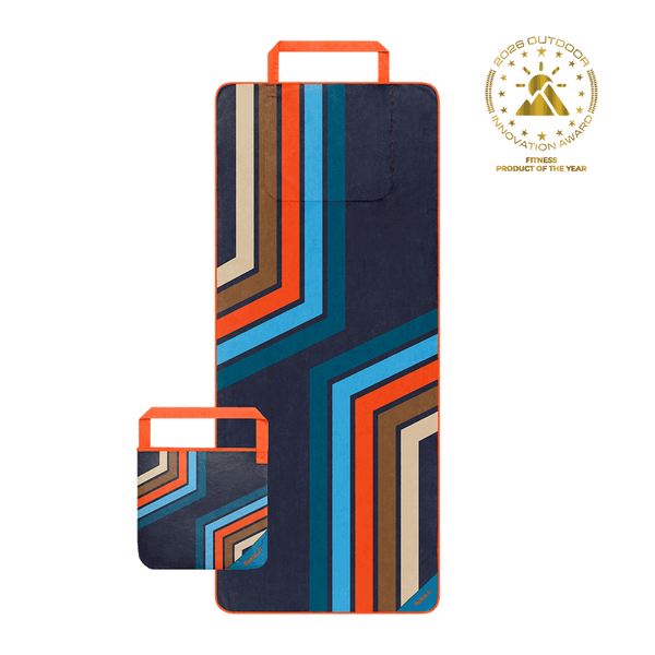 Tech Towel Tote - Midnight Retro Stripes